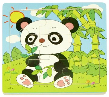 Lesena sestavljanka Panda 9 kosov