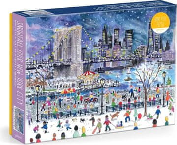 Galison Puzzle Snežni metež nad New Yorkom 1000 kosov
