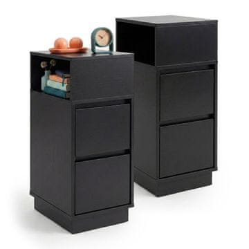 Northix Kompaktna nočna omarica iz MDF s predali, 64x24x30 cm