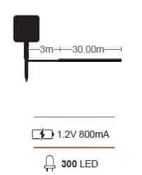Vito LED solarna svetlobna veriga toplo bela 10m/30m IP44 NATALE-8 - 30m