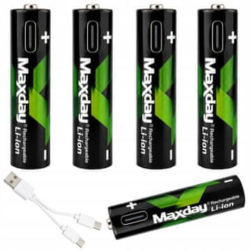 Verkgroup 4x samopolnilna akumulatorska baterija AAA li-ion 440mAh USB-C