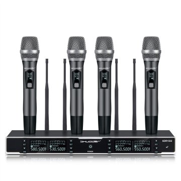 DE Brezžični mikrofoni SDR1502 V.2, 4 ročni mikrofoni