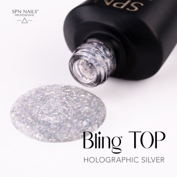 Bling TOP holografski srebrni UV LaQ 10ml