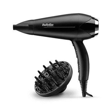 BaByliss Turbo Smooth D572DE (2200 W, ionska tehnologija, difuzor, črn) sušilnik za lase