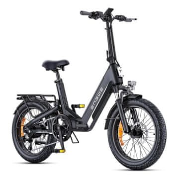 Engwe L20 3.0 Boost zložljivo električno kolo 250 w baterija 48 v 13,5 ah 25 km/h doseg do 120 km navor 75 nm črna