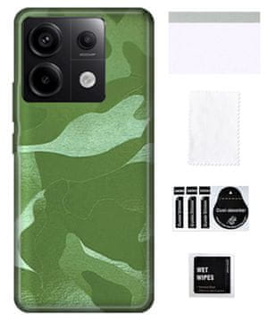 Zaščitna folija za XIAOMI REDMI NOTE 13 PRO 5G na hrbtni strani, kamuflažno zelena, TPU
