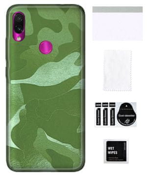 Zaščitna folija za XIAOMI REDMI NOTE 7 na hrbtni strani, kamuflažno zelena, močna TPU koža