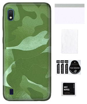 Zaščitna folija za SAMSUNG GALAXY A10 na hrbtni strani, kamuflažno zelena, trpežna TPU folija