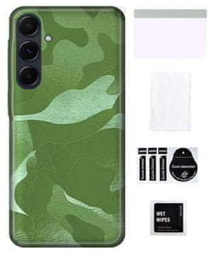 Zaščitna folija za telefon SAMSUNG GALAXY A55 5G, zadnja stran, kamuflažno zelena, TPU