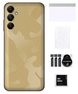 Zaščitna folija za SAMSUNG GALAXY A05S na hrbtni strani, kamuflažna krema, močna TPU koža