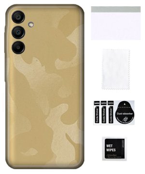 Zaščitna folija za SAMSUNG GALAXY A15 5G na hrbtni strani, kamuflažna krema, močna TPU koža