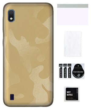 Zaščitna folija za SAMSUNG GALAXY A10 na hrbtni strani, kamuflažna krema, trpežna TPU koža