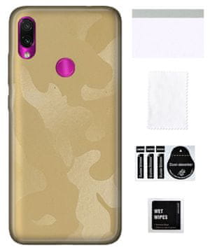 Zaščitna folija za XIAOMI REDMI NOTE 7 na hrbtni strani, kamuflažna krema, močna TPU koža