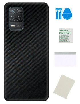 Zaščitna folija za REALME 8 5G karbonsko črna 3D koža za hrbtno stran telefona