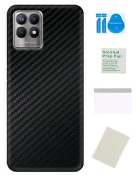 Zaščitna folija za REALME 8I karbonsko črna 3D koža za hrbtno stran telefona