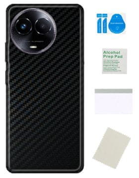 Zaščitna folija za REALME 11 5G karbonsko črna 3D koža za hrbtno stran telefona