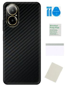 Zaščitna folija za REALME C67 4G karbonsko črna 3D koža za hrbtno stran telefona