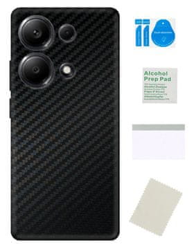 Zaščitna folija za XIAOMI REDMI NOTE 13 PRO 4G, karbonsko črna 3D skin hrbtna stran