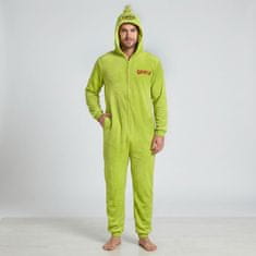 sarcia.eu Grinch Moška FLIS pižama ENODELNA na zadrgo, PRAZNIČNA, TOPEL onesie s kapuco S-M