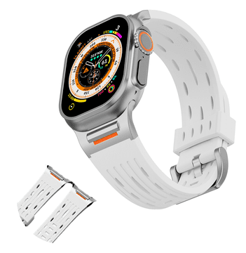 Pašček za Apple Watch 1 2 3 4 5 6 7 8 9 10 42 mm 44 mm 45 mm 49 mm bel zapestni pašček