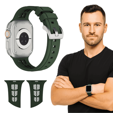 Pašček SMART WARCH BAND za Apple Watch 42 mm 44 mm 45 mm 49 mm zelen pašček