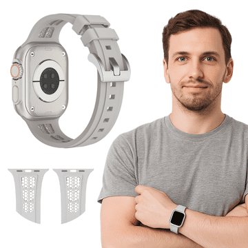 Pašček SMART WARCH BAND za Apple Watch 38mm 40mm 41mm siv silikonski pašček
