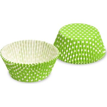 Slaščičarski keks bele rumeno-zelene barve s pikami 50x30mm 40pcs - Wimex