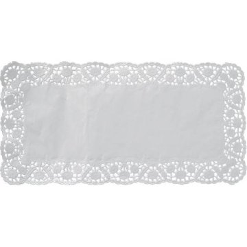 Okrasna kvadratna čipka bela 30 x 18 cm 100 kosov - Wimex