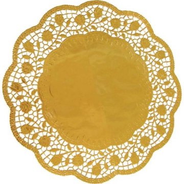 Okrasna čipka okrogla zlata 30cm 4 kosi - Wimex