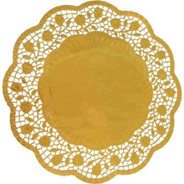 Okrasna čipka okrogla zlata 32cm 4 kosi - Wimex