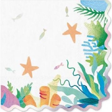Papirnati prtički ocean 10 kosov 33x33cm - Party Pal