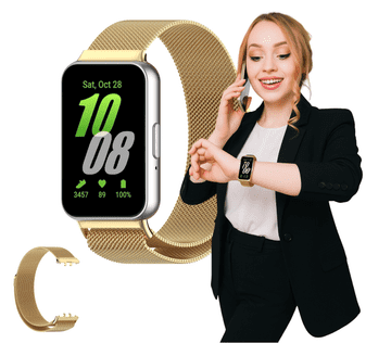 Pašček za uro SAMSUNG GALAXY FIT 3 zlat magnetni COLORS