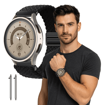 Samsung Galaxy Watch 46mm črn pleten pašček 22mm BARVE