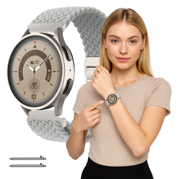 Pašček za Samsung Galaxy Watch 4 5 6 7 40mm 42mm 46mm Classic Pro siv