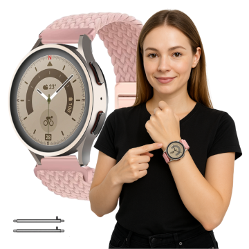 Pašček za Samsung Galaxy Watch 4 5 6 7 40mm 42mm 46mm Classic Pro roza