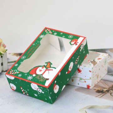 Božična škatla za sladkarije zelena snežak 22x15x7cm - Cakesicq