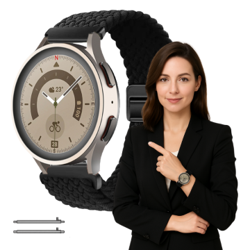 Pašček za Garmin Venu SQ / SQ GPS / SQ2 / SQ2 Music, črne barve, 20 mm