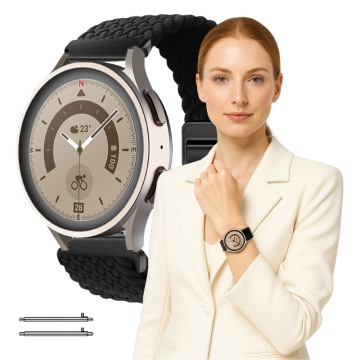 Pašček za Huawei Watch GT 5 Pro 42 mm črn s teleskopi COLORS 18 mm