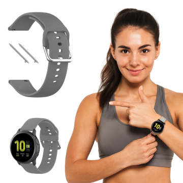 Silikonski pašček za Samsung Galaxy Watch 46mm, 3 45mm, S3 Classic, siv 22mm