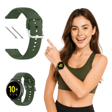 Silikonski pašček za Samsung Galaxy Watch 46mm, 3 45mm, S3 Classic, zelen 22mm