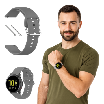 Silikonski pašček za Huawei Watch GT2 GT3 42mm Pro 43mm, siv, 20mm