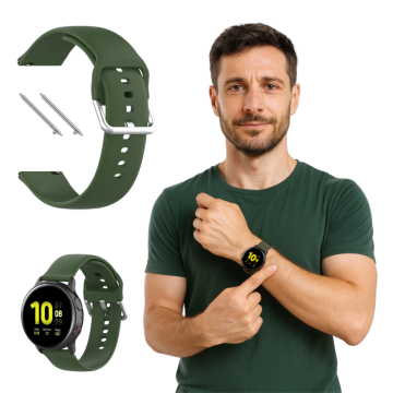 Silikonski pašček za Huawei Watch GT2 GT3 42mm Pro 43mm, zelene barve, 20mm