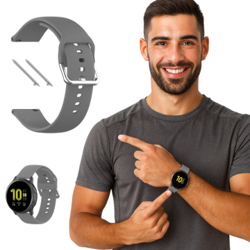 Pašček za Samsung Galaxy Watch 4 5 6 7 40mm/44mm/45mm/46mm/47mm Pro siv