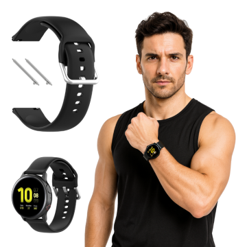 Silikonski pašček za Garmin Vivomove Vivoactive 3 Forerunner Venu, črne barve