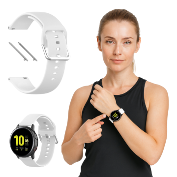 Silikonski pašček za Amazfit BIP / BIP 3 / 3 PRO / LITE / U / 1S, bel