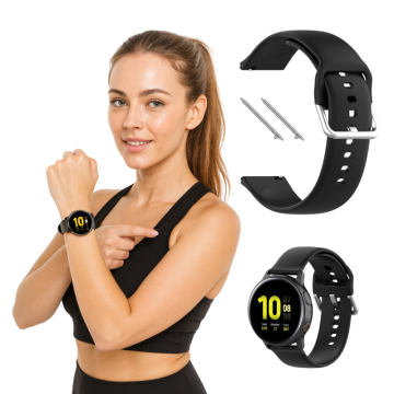 Silikonski pašček za Amazfit BIP / BIP 3 / 3 PRO / LITE / U / 1S črne barve 20 mm