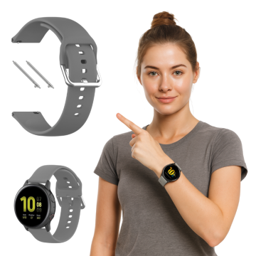 Silikonski pašček za Amazfit BIP / BIP 3 / 3 PRO / LITE / U / 1S, siv