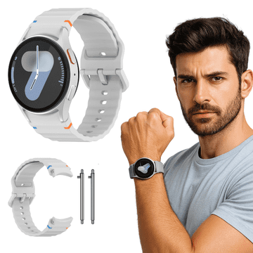Pašček za Samsung Galaxy Watch 4 5 6 7 40/44/45/46/47 mm Classic S/M/L siv