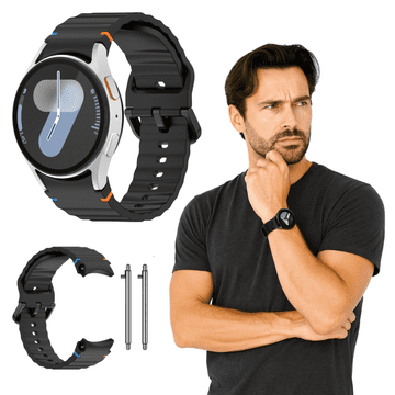 Pašček za Samsung Galaxy Watch 4 5 6 7 40/44/45/46/47 mm S/M/L črne barve 20 mm