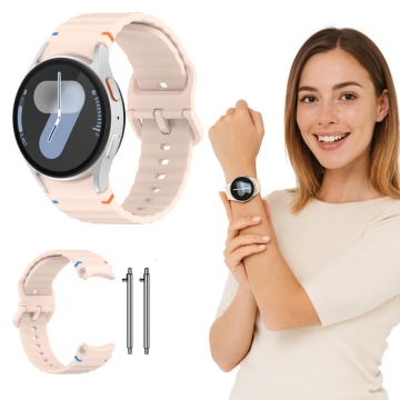 Pašček za Samsung Galaxy Watch 4 5 6 7 40/44/45/46/47 mm S/M/L 20 mm roza